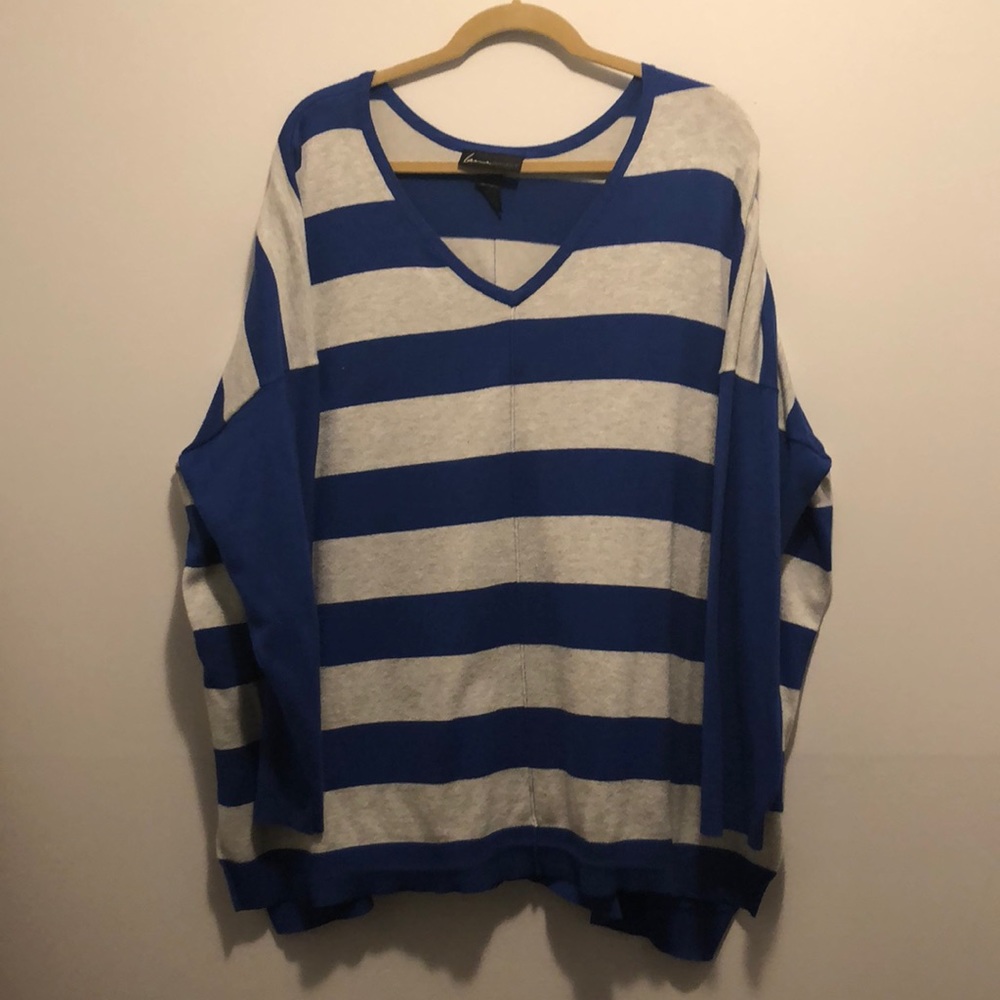 Lane Bryant gray and blue sweater